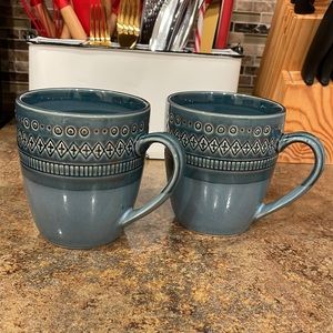 Blue Stoneware Coffee Mugs